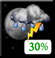 Saturday Night: Chance Showers And Thunderstorms then Partly Cloudy