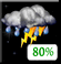 Tonight: Showers And Thunderstorms then Light Rain Likely
